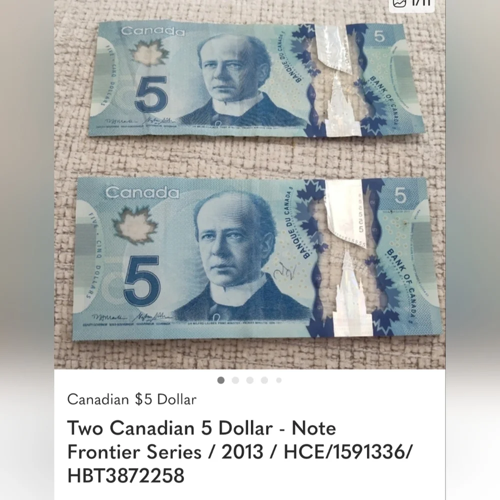 2 Canadian 5 dollar - Note Frontier Series/2013/ HCE/159/ 1336/HBT/3872258
